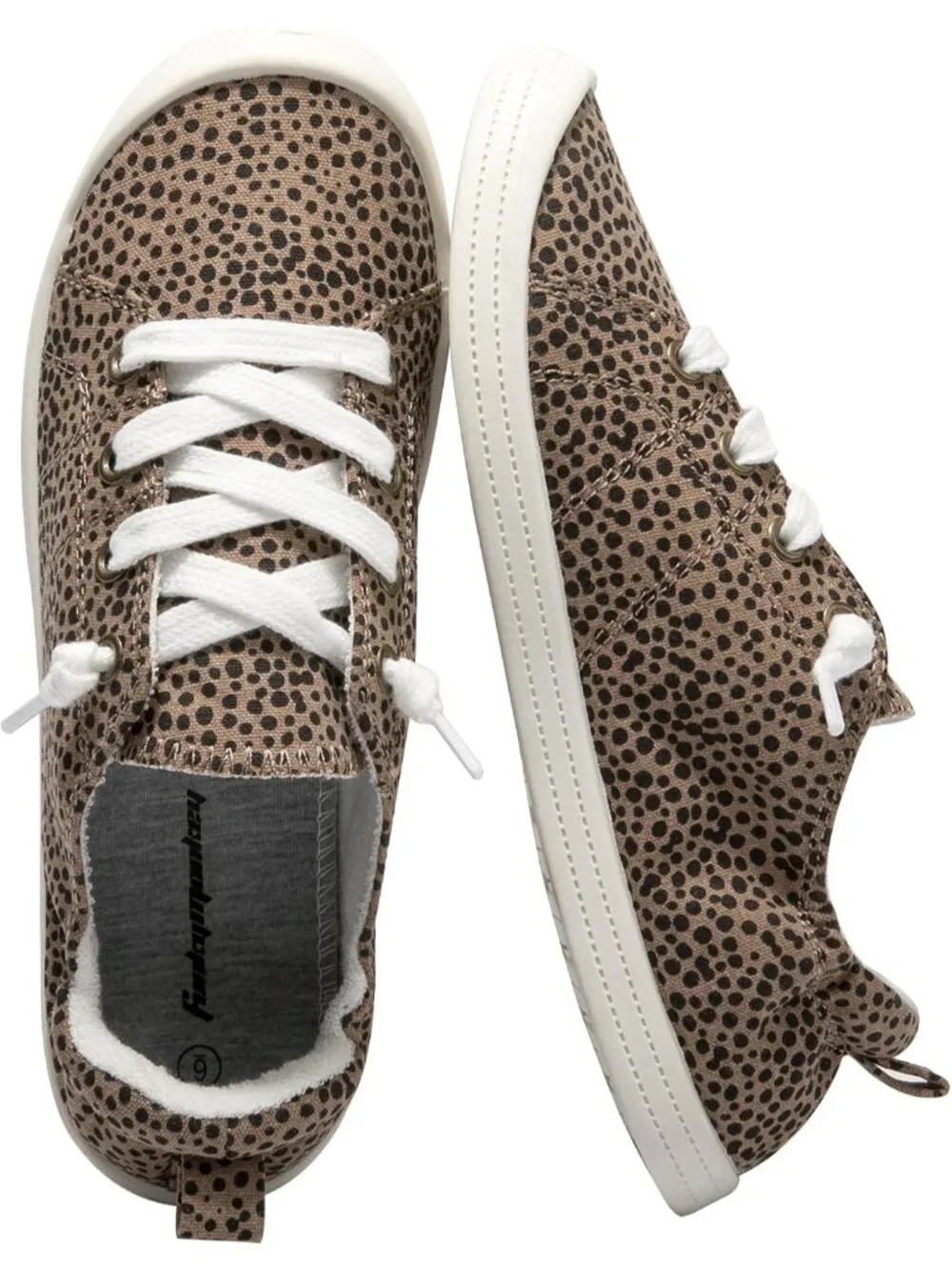 Women's Spot Pattern Comfortable Lace-Up Flat Breathable Walking Casual Sneakers